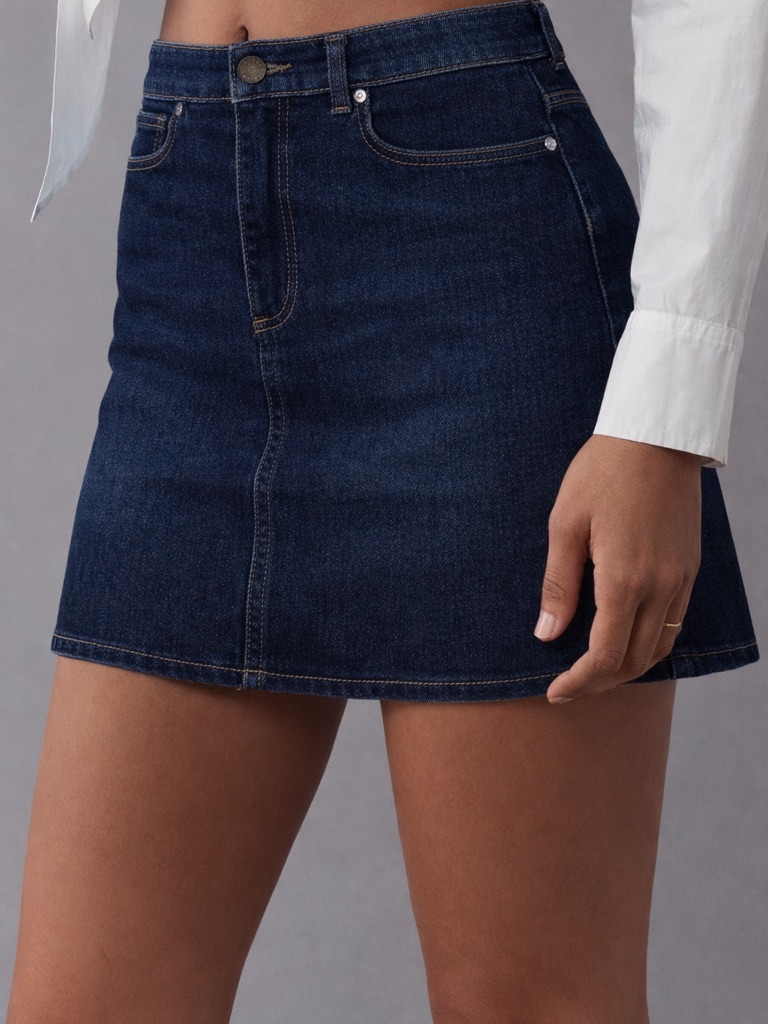 Harper Dark Wash Denim Mini Skirt A-Line Size Medium Nwot